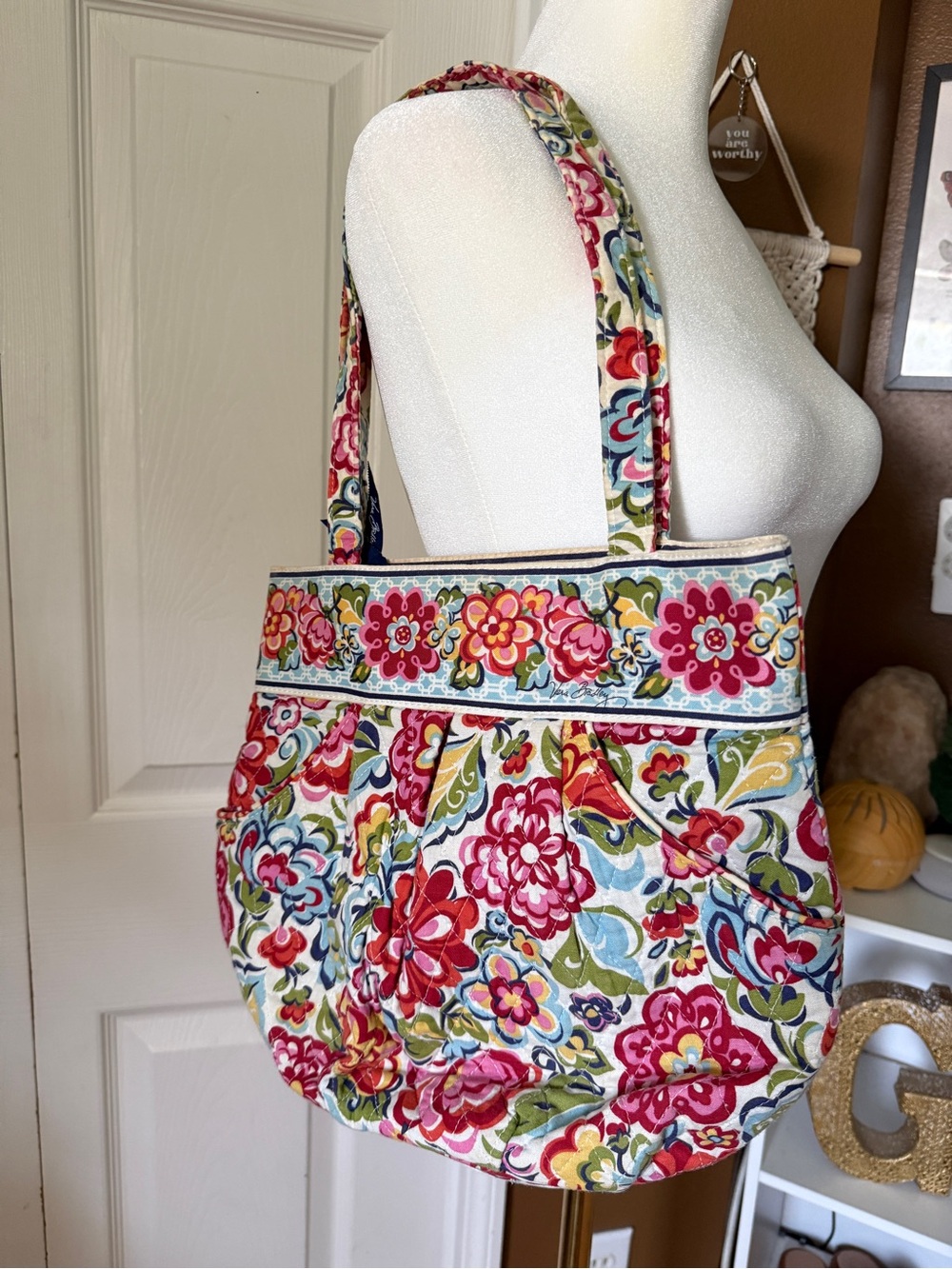 Vera Bradley Floral Hope Garden Tote Shoulder Bag Purse